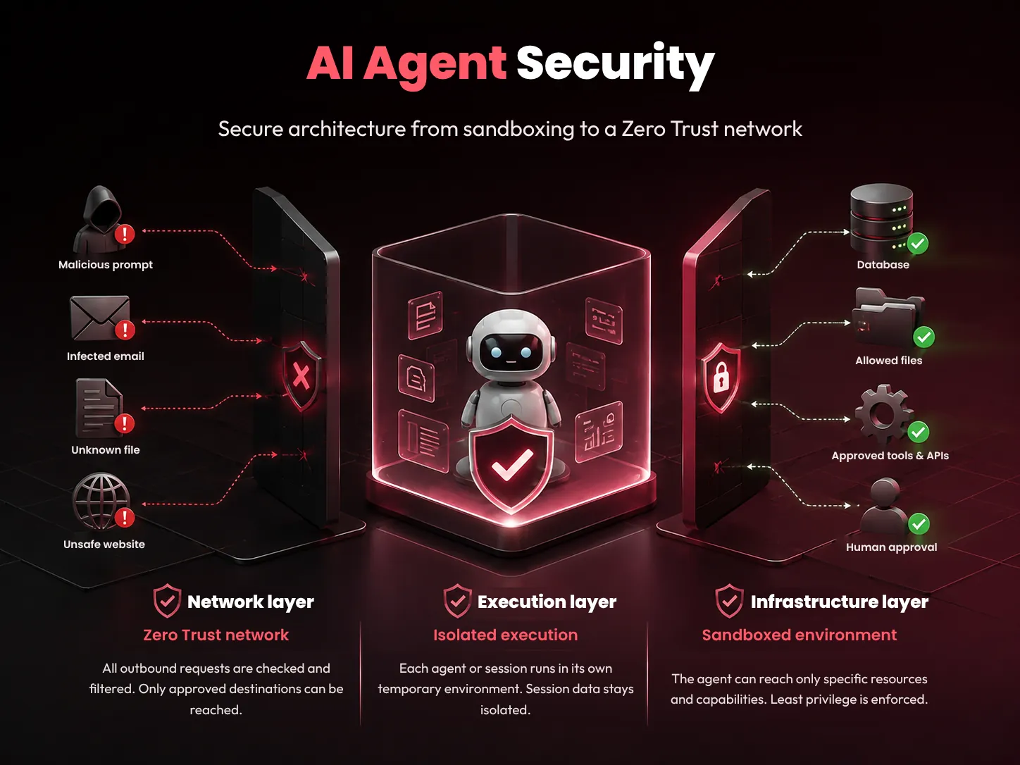 AI agent security: secure architecture from sandboxing to a Zero Trust network